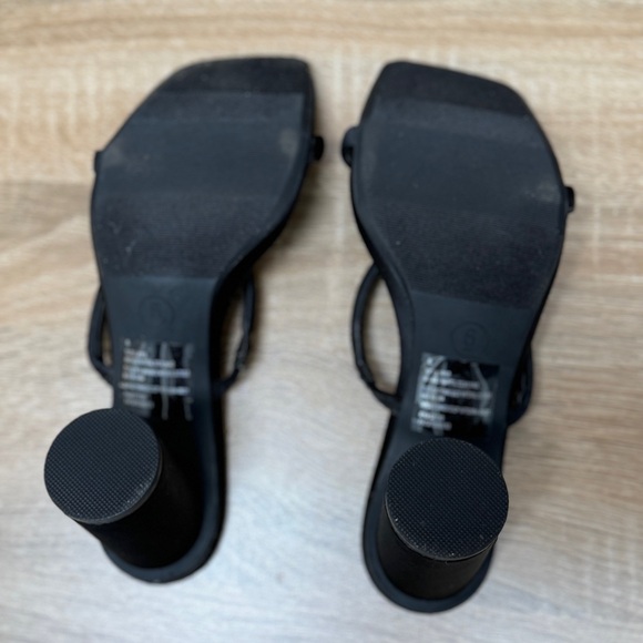 Target Women's A New Day Cass Square Toe Block Heel Black Size 6 Satin - Picture 5 of 5